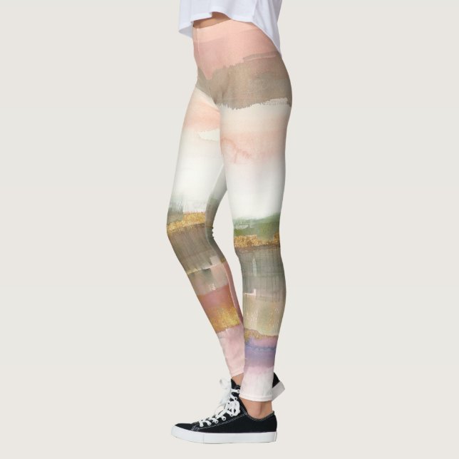 Leggings Influence de culture d'or de ligne et de couleur (Gauche)