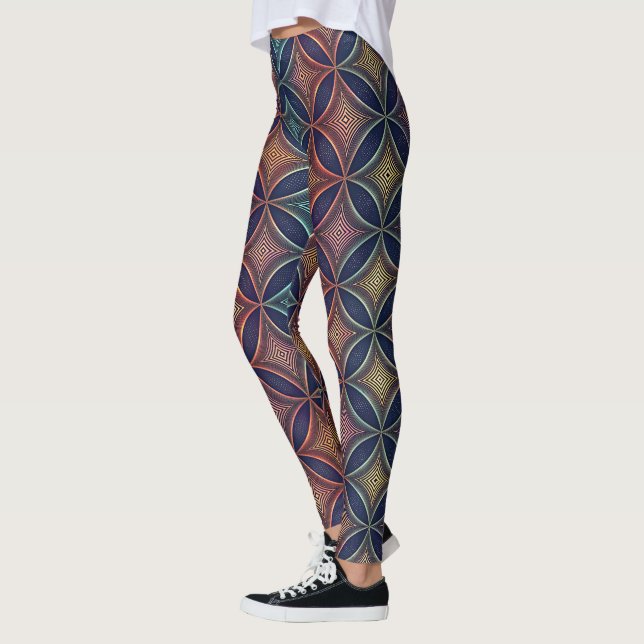 Leggings Iridescent 3D Morphing Shapes | Seamless Futuristi (Gauche)