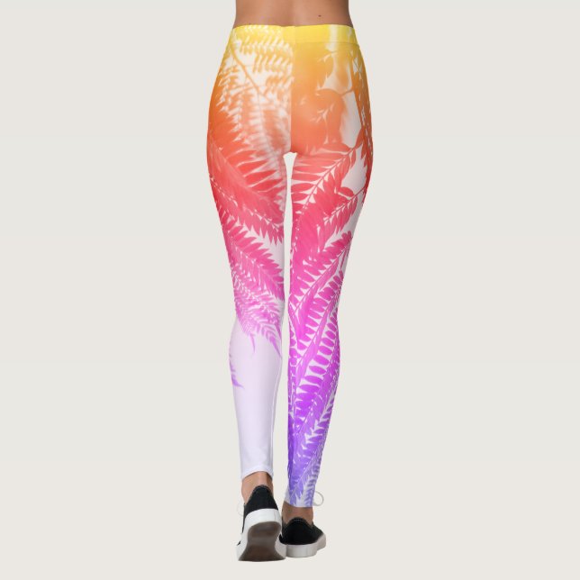 Leggings Jacaranda Arbre Feuille Arc-en-ciel Couleurs Leggi (Dos)
