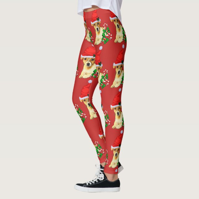 Leggings Jack Russell Terrier Père Noël Noël (Gauche)
