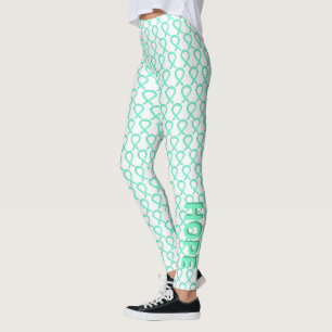 Leggings Jade Awareness Ribbon Art Mots Personnalisés Leggi
