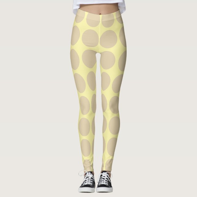 Leggings Jaguettes de points neutres en crème d'ivoire (Devant)