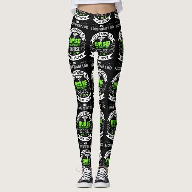 Leggings J'Aime Être Une Infirmière Anesthetiste (CRNA) (Devant)
