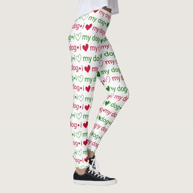 Leggings J'aime mes pattes de Noël de chien (Droite)