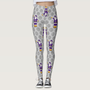 Leggings jambe de basketball de noël jaune pourpre santa cl