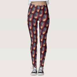 Leggings Jambes d'ananas rouges funky