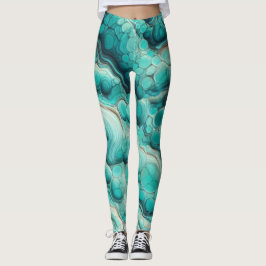 Leggings Jambes d'Aqua en pierre Tourbillonnant turquoise