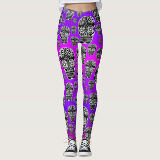 Leggings Jambes de crâne de sucre pourpre