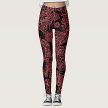 Jambes de crâne des femmes noires et rouges