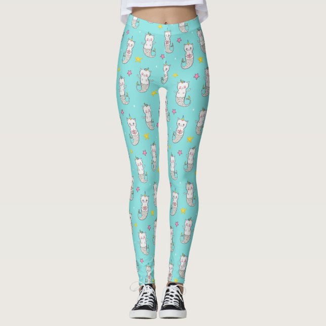 Leggings Jambes de sirènes de chat (Devant)