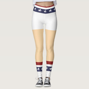 Leggings Jambes drôles de cheerleader patriotique étoiles r