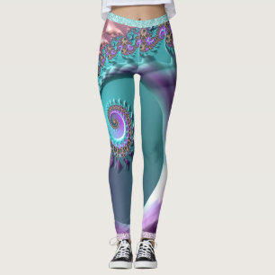 Leggings Jambes fractées turquoises et pourpres