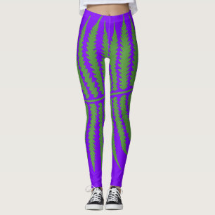 Leggings Jambes vertes et pattes pourpres
