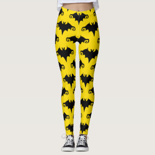 Leggings jambières de chauves-souris jaunes
