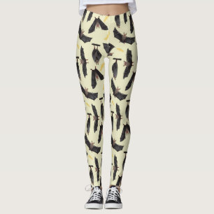 Leggings jambières de chauves-souris jaunes