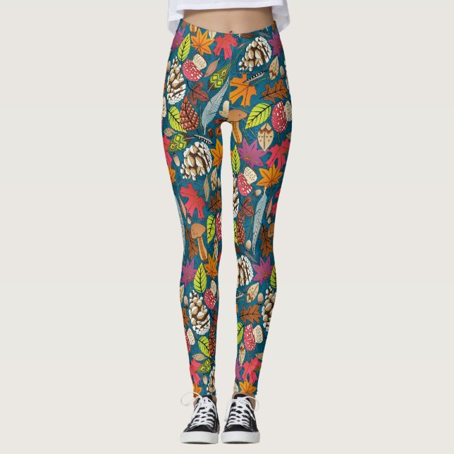 Leggings jambières de paon d'automne (Devant)