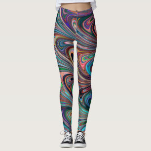 Leggings jambières de tourbillons arc-en-ciel