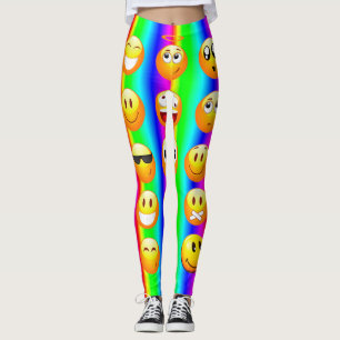 Leggings jambières d'émoticône arc-en-ciel