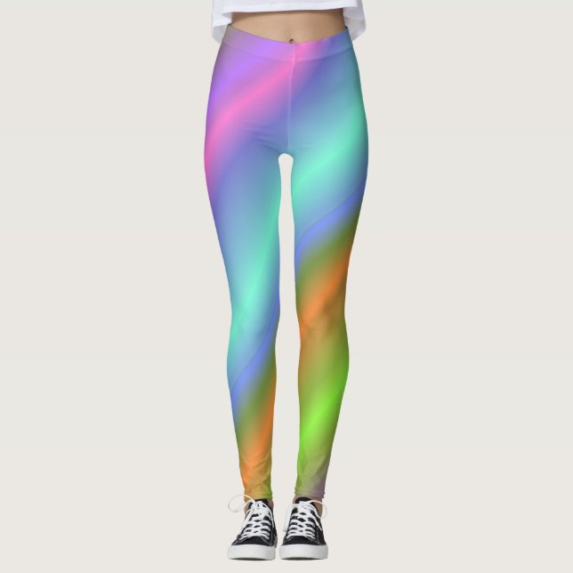 Leggings jambières neon arc-en-ciel (Devant)