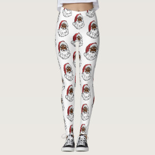 Leggings jambières noires de santa claus