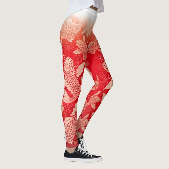 Leggings Japanese carp red ground6@miyasan (Droite)
