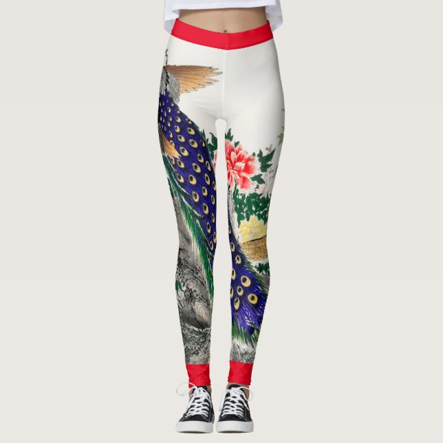 LEGGINGS JAPONAIS HAUT-DE-PAPIER ROUGE TRIMÉ (Devant)
