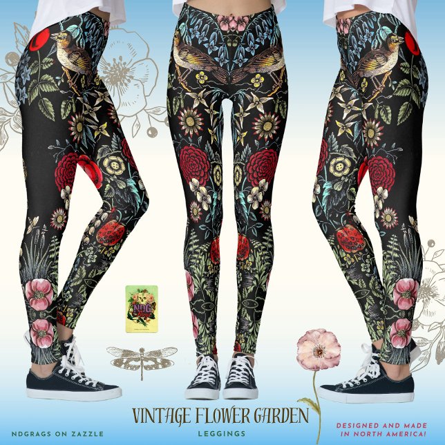 Leggings Jardin aux fleurs vintage (Créateur téléchargé)