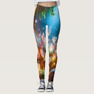 Leggings Jardin de cœur de fleurs magiques lumineuses 