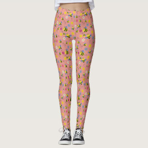 Leggings Jardin de fleurs d'abeilles douces