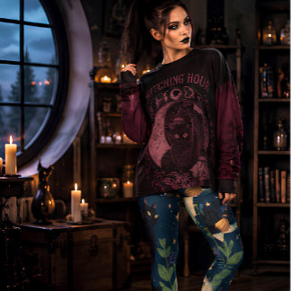 Leggings Jardin de la Lune de la Sorcière Chat Noir Céleste