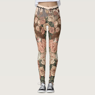 Leggings Jardin de roses Art Nouveau Muse Reine Romantique