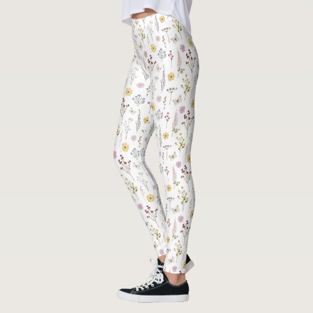Leggings Jardin des prairies Fleurs sauvages printanières (Gauche)