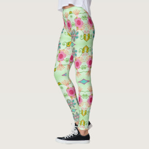Leggings Jardin Éclectique Enchantant : Beauté Florale Dive
