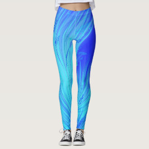 Leggings Jardin enchanté Abstrait bleu