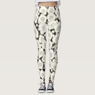 Leggings Jardin floral à fleurs blanches du Japon