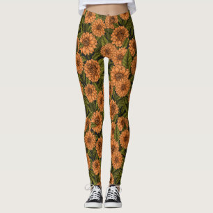 Leggings Jardin Orange Dahlia