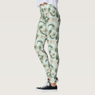 Leggings Jardin tropical Motif orchidée et palmier