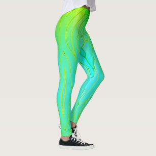 Leggings Jaune clair, vert et Turquoise