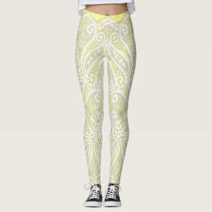 Leggings Jaune et dentelle