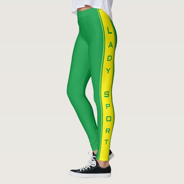 Leggings Jaune Side Grille Vert Leggations Couleurs Personn (Gauche)