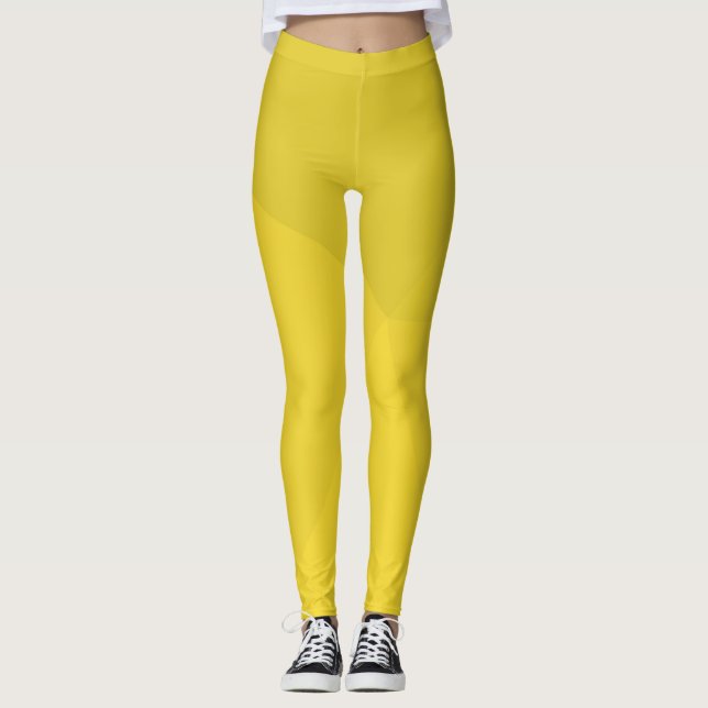 Leggings Jaune, simple, moderne, cool, art géométrique tend (Devant)