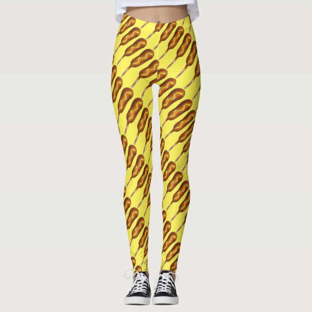 Leggings Jaune State Fair Chien de maïs Chien de moutarde C (Devant)