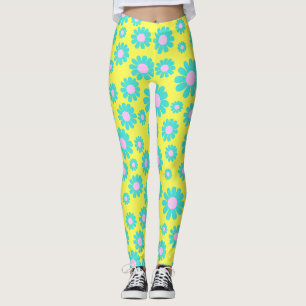 Leggings Jaune Turquoise de marguerite