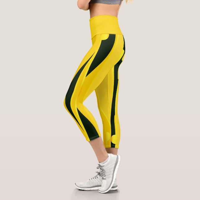 Leggings Jaunes Avec Grilles Noires Vives (Gauche)