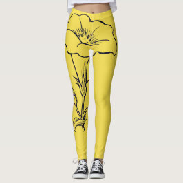 LEGGINGS JAUNES LÉGÈGES À FLEURS