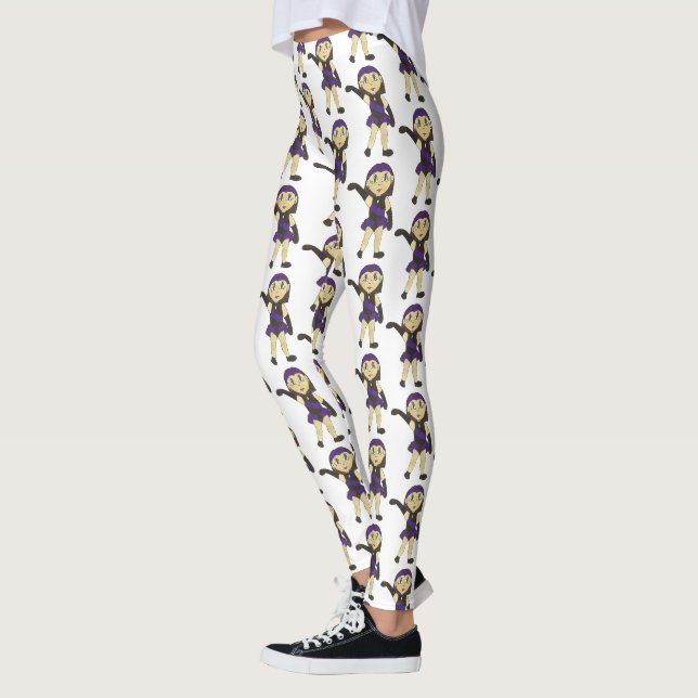 Leggings Jazz Dance Considérant Costume violet Fille danseu (Gauche)