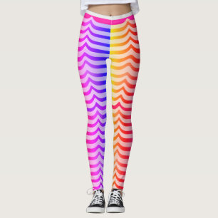 Leggings Jazzy Trippy Psychedelic Tropical Stripey Motif