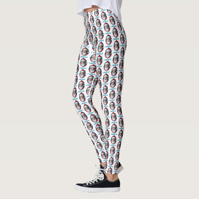 Leggings Je crois en le style Graffiti du Père Noël (Gauche)