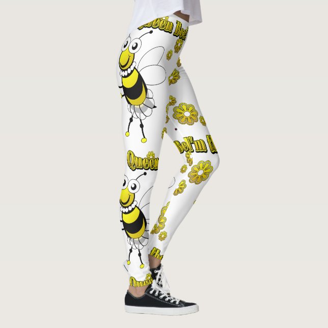 Leggings Je suis La Reine des abeilles aux fleurs (Droite)