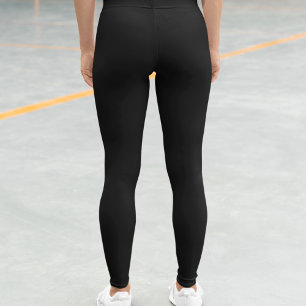 Leggings Jet noir couleur solide simple minimaliste